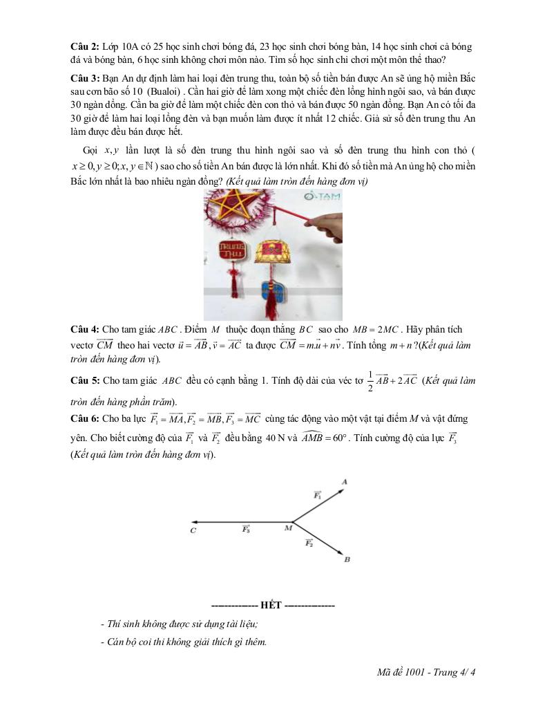 đề giữa học kỳ 1 toán 10 năm 2025 – 2026 trường thpt lê quý đôn – ninh bình 3