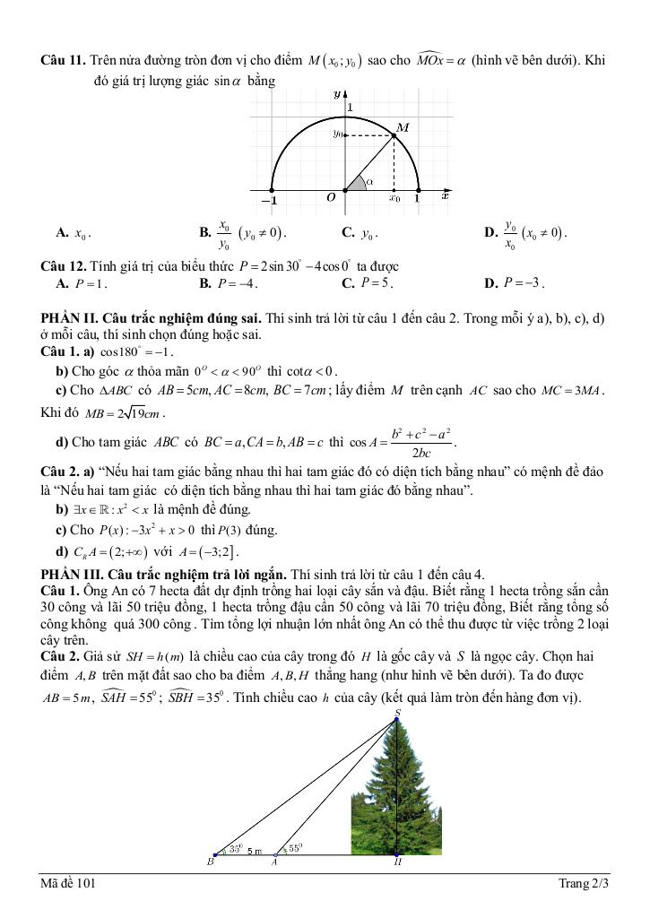 đề giữa học kỳ 1 toán 10 năm 2025 – 2026 trường thpt lý tự trọng – đà nẵng 1