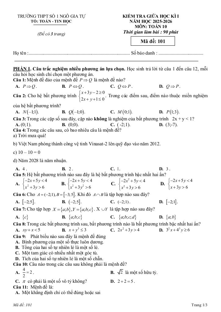đề giữa học kỳ 1 toán 10 năm 2025 – 2026 trường thpt ngô gia tự 1 – đắk lắk 0