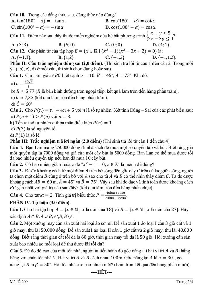 đề giữa học kỳ 1 toán 10 năm 2025 – 2026 trường thpt nhữ văn lan – hải phòng 5