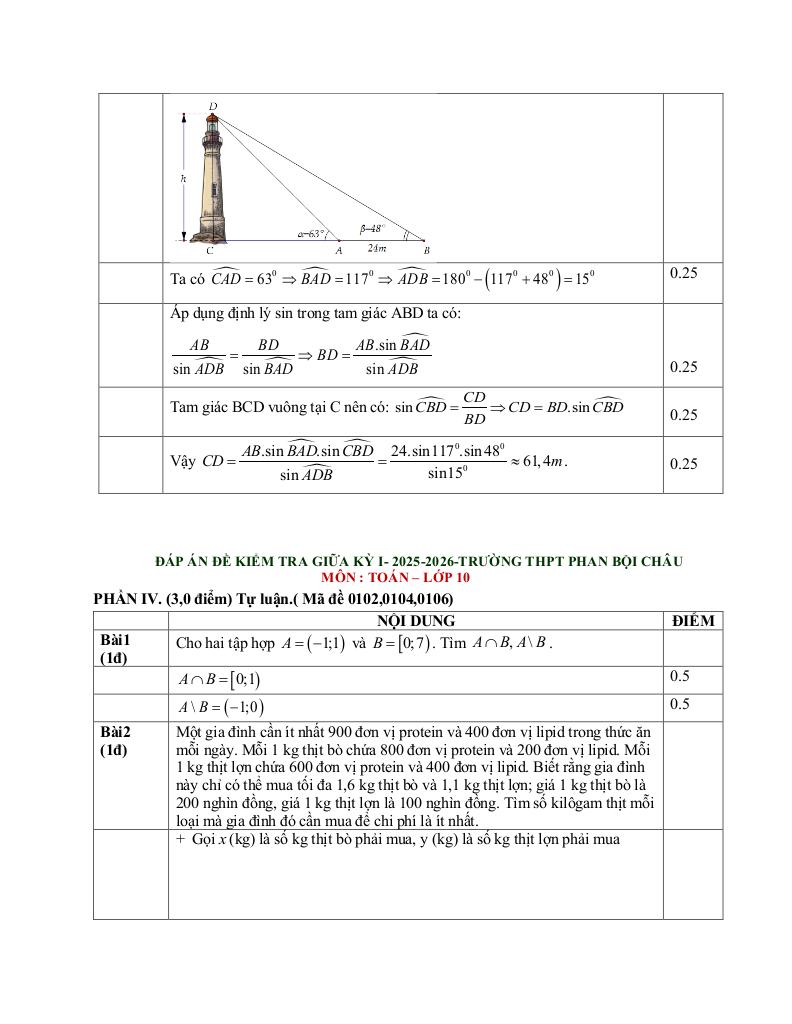 đề giữa học kỳ 1 toán 10 năm 2025 – 2026 trường thpt phan bội châu – đà nẵng 8