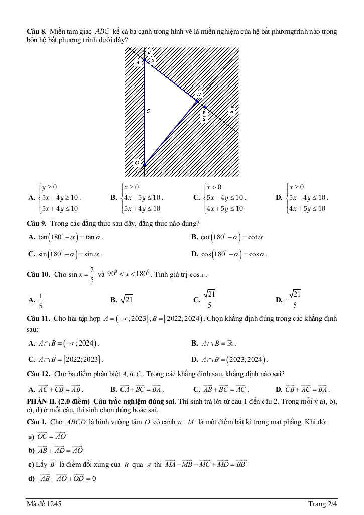 đề giữa học kỳ 1 toán 10 năm 2025 – 2026 trường thpt thái phiên – hải phòng 1