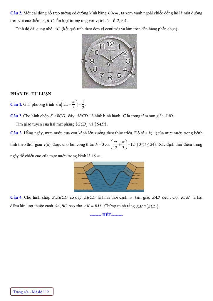 đề giữa học kỳ 1 toán 11 năm 2025 – 2026 trường thpt huỳnh thúc kháng – nghệ an 7