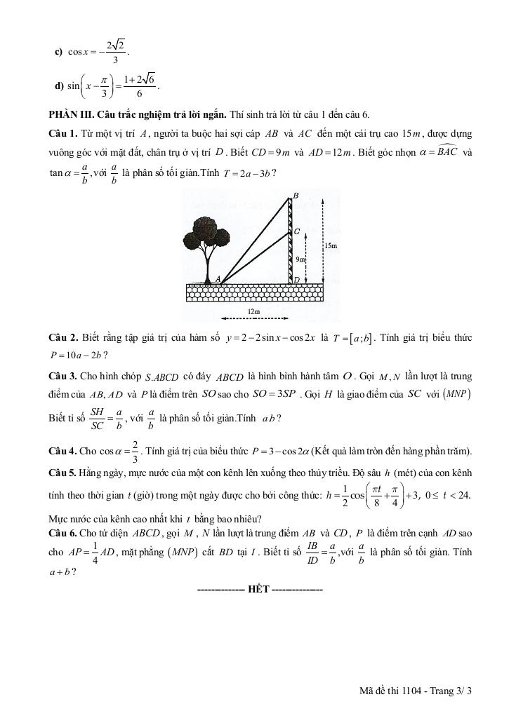 đề giữa học kỳ 1 toán 11 năm 2025 – 2026 trường thpt lê quý đôn – ninh bình 5