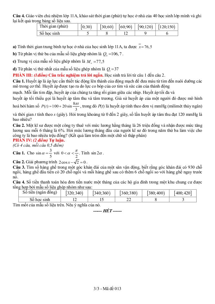 đề giữa học kỳ 1 toán 11 năm 2025 – 2026 trường thpt nguyễn công trứ – đắk lắk 2