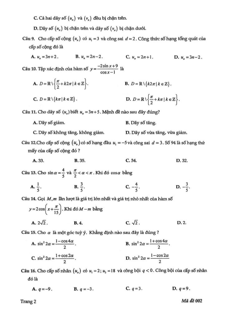 đề giữa học kỳ 1 toán 11 năm 2025 – 2026 trường thpt phan đình phùng – hà nội 1