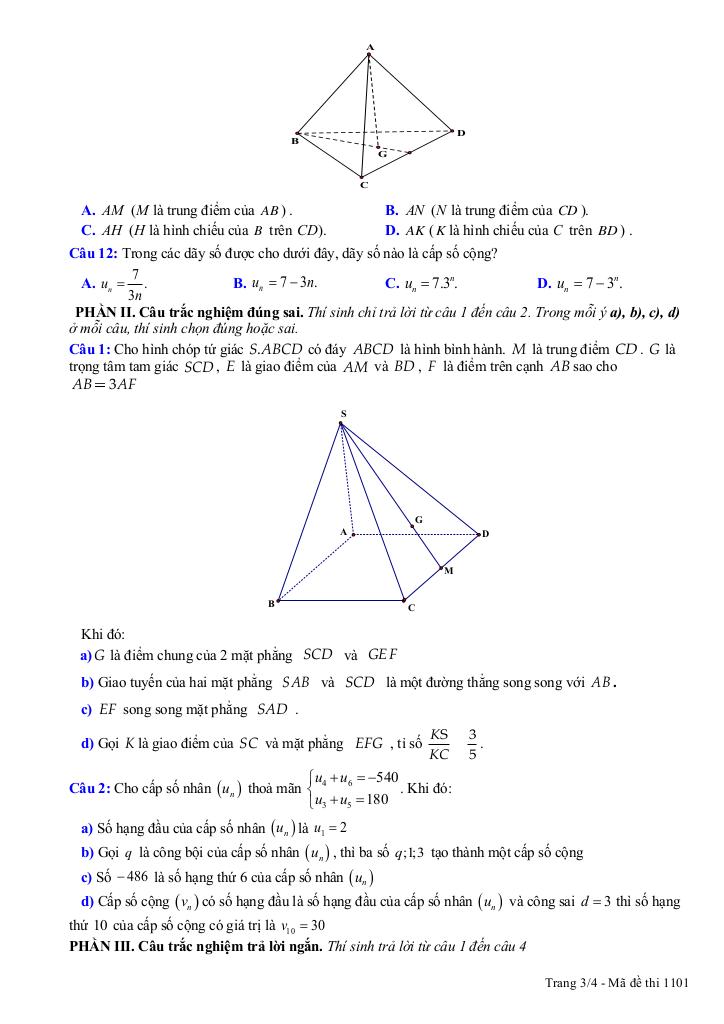 đề giữa học kỳ 1 toán 11 năm 2025 – 2026 trường thpt xuân trường – ninh bình 2
