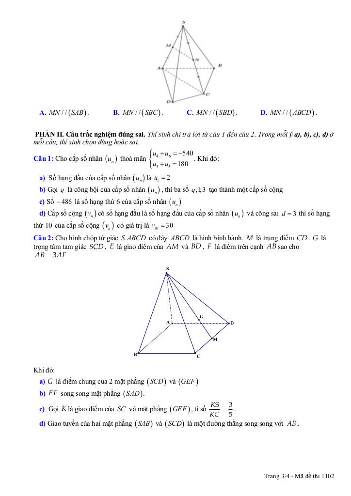 đề giữa học kỳ 1 toán 11 năm 2025 – 2026 trường thpt xuân trường – ninh bình 6