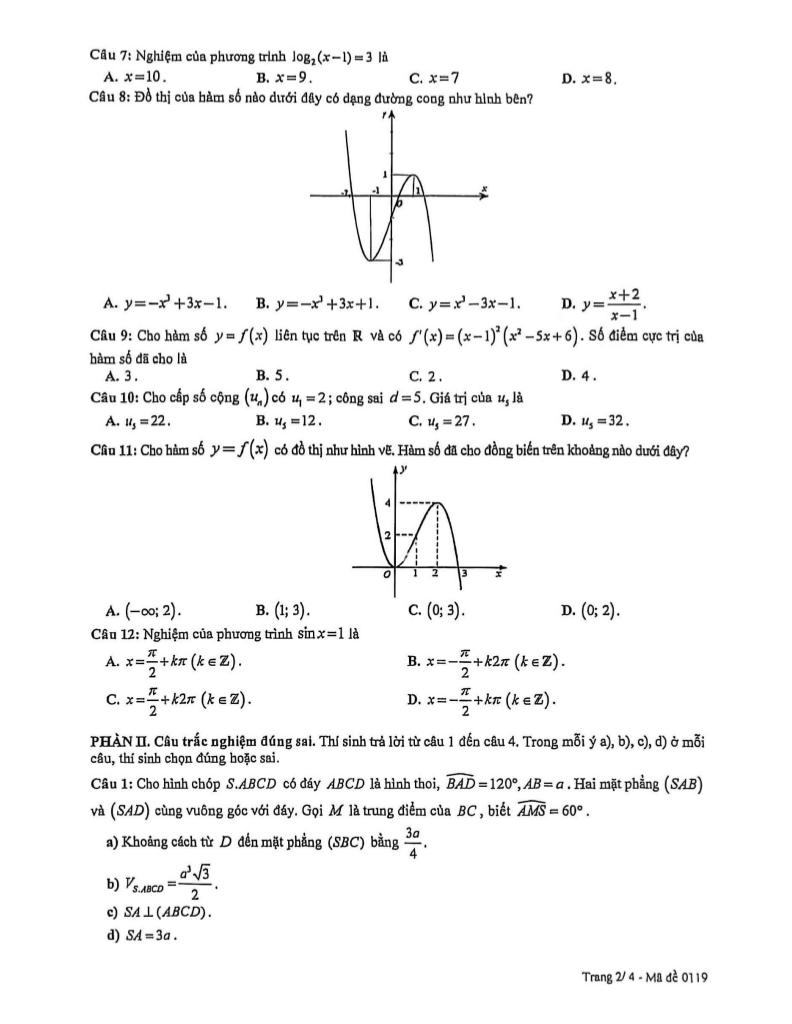 đề giữa học kỳ 1 toán 12 năm 2025 – 2026 sở gd&đt hưng yên 1