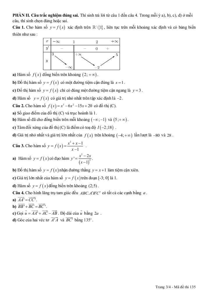 đề giữa học kỳ 1 toán 12 năm 2025 – 2026 trường thpt a hải hậu – ninh bình 2