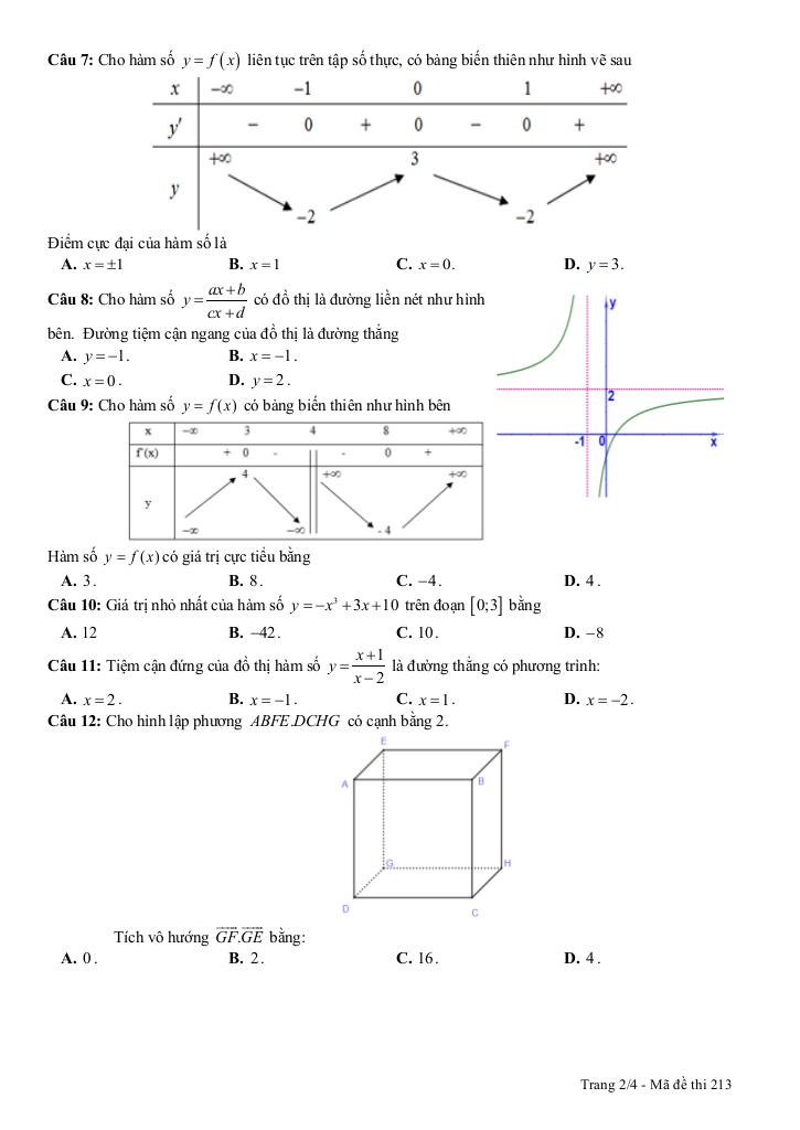 đề giữa học kỳ 1 toán 12 năm 2025 – 2026 trường thpt a hải hậu – ninh bình 5