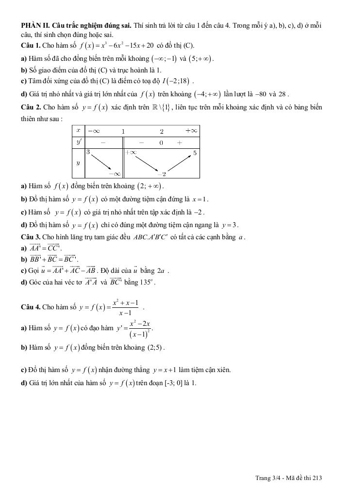 đề giữa học kỳ 1 toán 12 năm 2025 – 2026 trường thpt a hải hậu – ninh bình 6