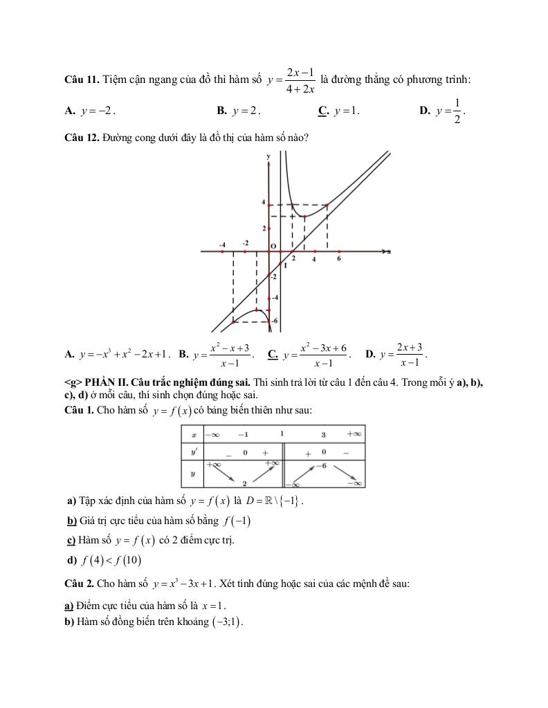 đề giữa học kỳ 1 toán 12 năm 2025 – 2026 trường thpt đào sơn tây – tp hcm 2