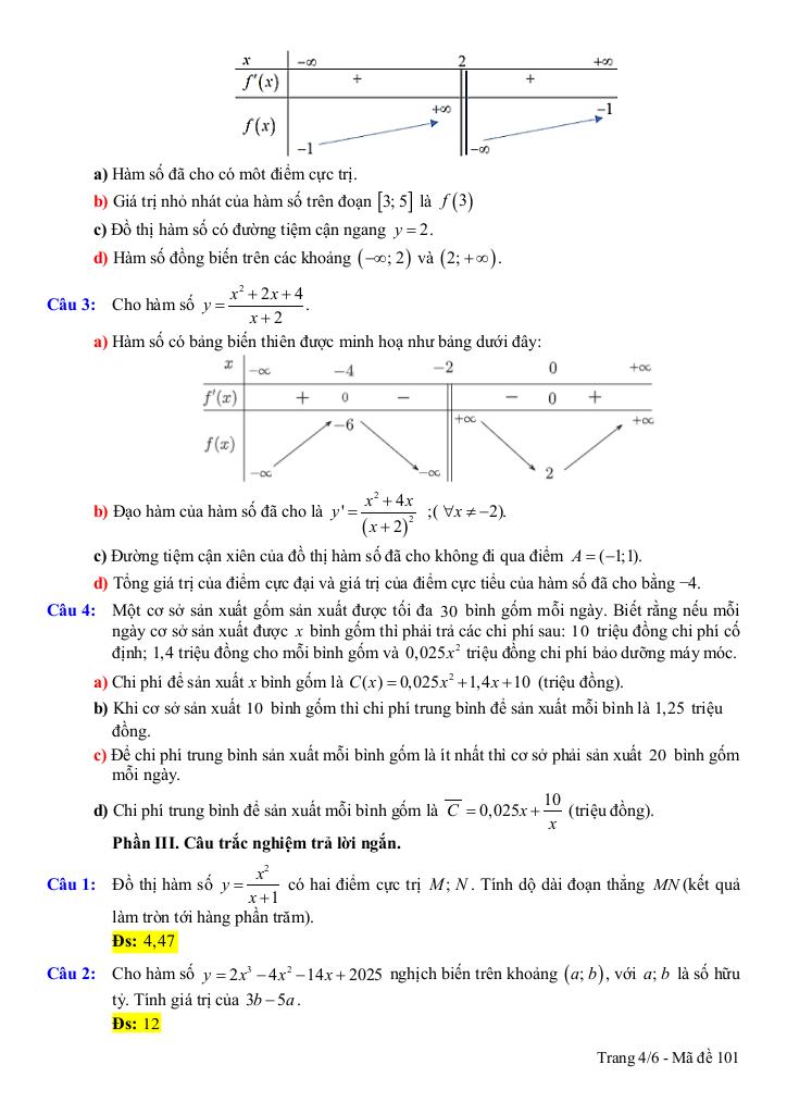đề giữa học kỳ 1 toán 12 năm 2025 – 2026 trường thpt điền hải – cà mau 3
