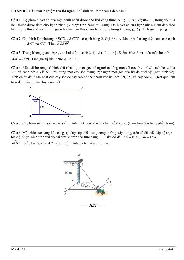 đề giữa học kỳ 1 toán 12 năm 2025 – 2026 trường thpt huỳnh thúc kháng – nghệ an 3