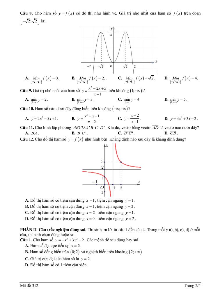 đề giữa học kỳ 1 toán 12 năm 2025 – 2026 trường thpt huỳnh thúc kháng – nghệ an 5