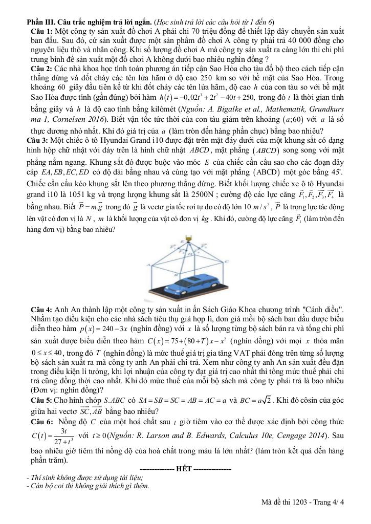 đề giữa học kỳ 1 toán 12 năm 2025 – 2026 trường thpt lê quý đôn – ninh bình 7