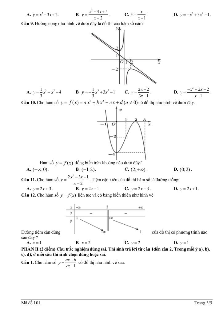 đề giữa học kỳ 1 toán 12 năm 2025 – 2026 trường thpt lý tự trọng – đà nẵng 2