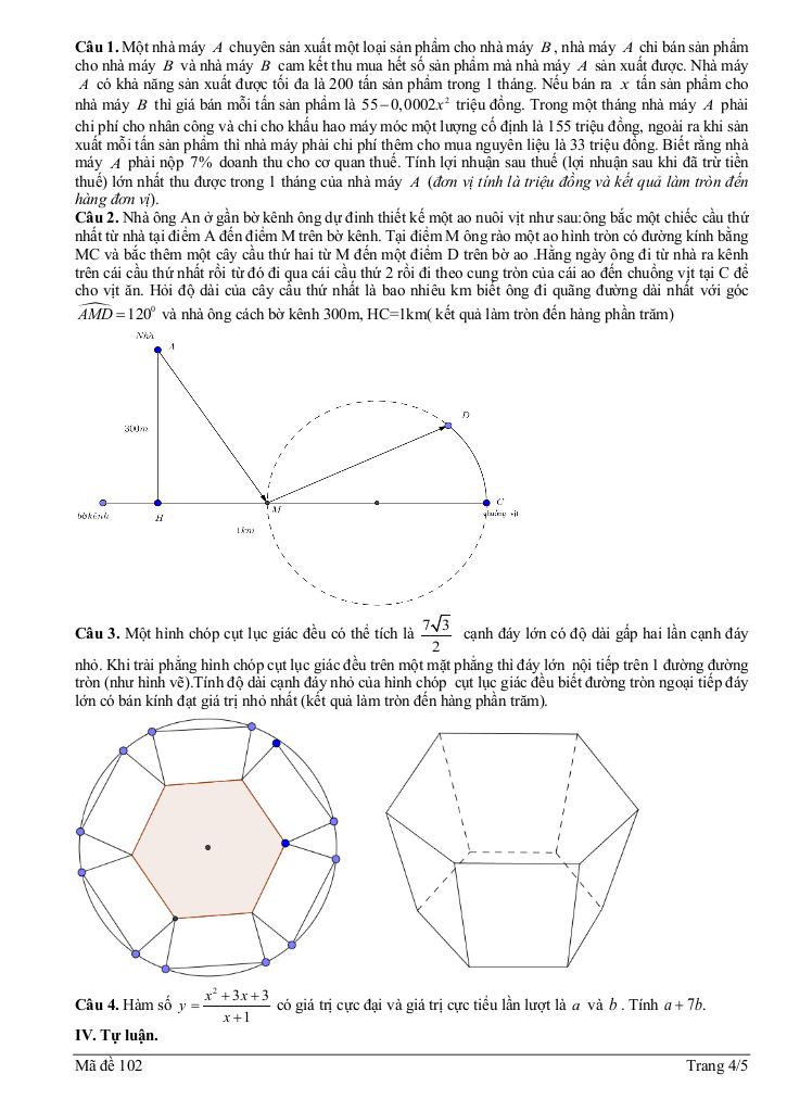 đề giữa học kỳ 1 toán 12 năm 2025 – 2026 trường thpt lý tự trọng – đà nẵng 8