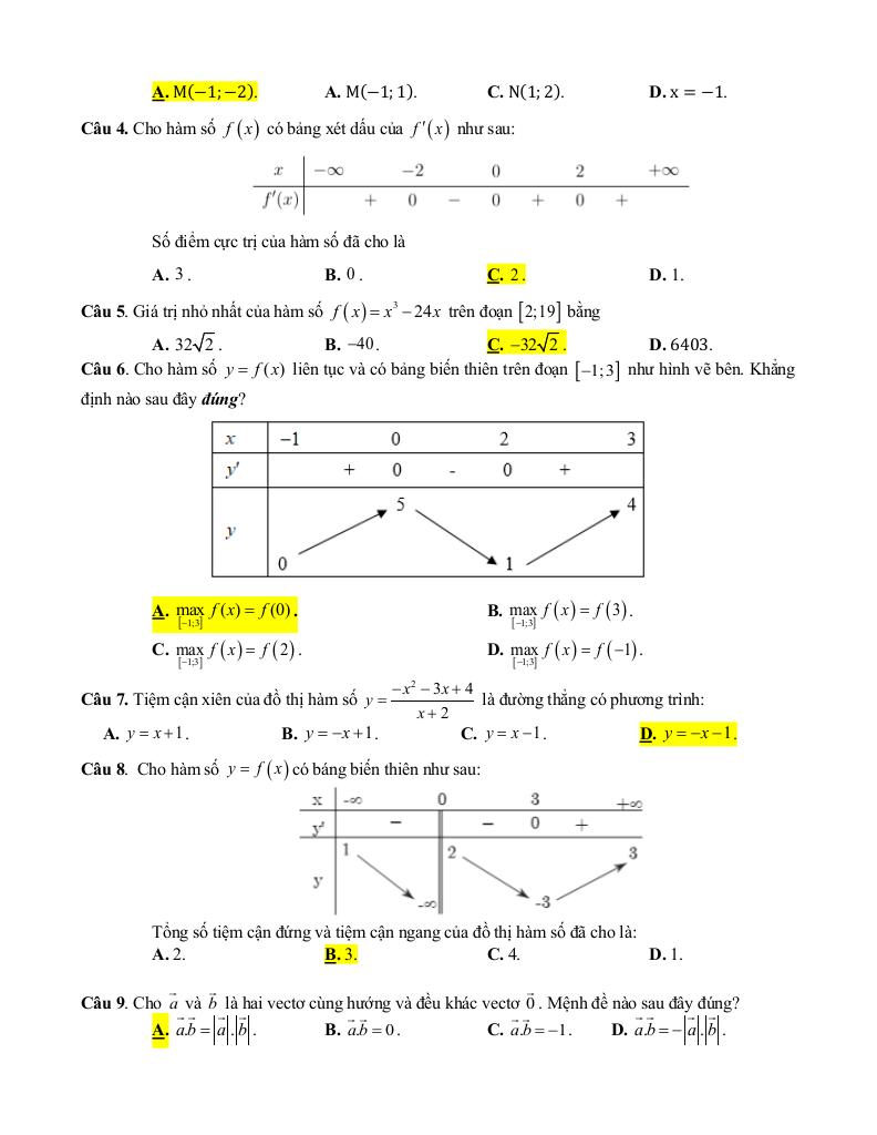 đề giữa học kỳ 1 toán 12 năm 2025 – 2026 trường thpt mai sơn – sơn la 1