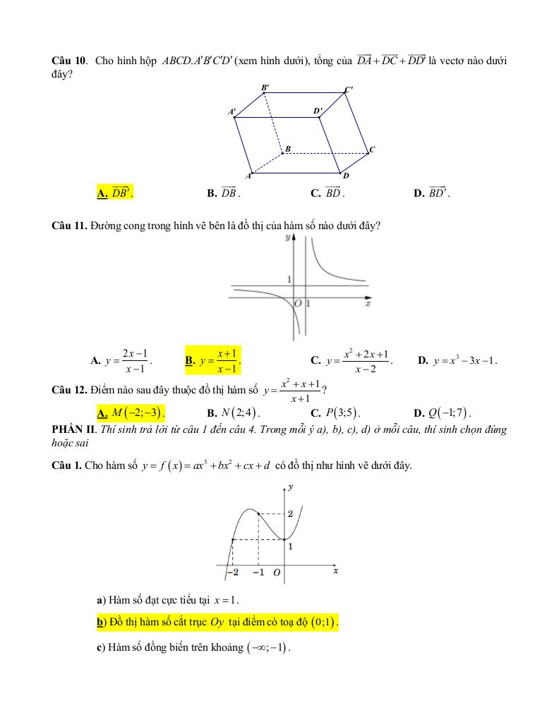 đề giữa học kỳ 1 toán 12 năm 2025 – 2026 trường thpt mai sơn – sơn la 2