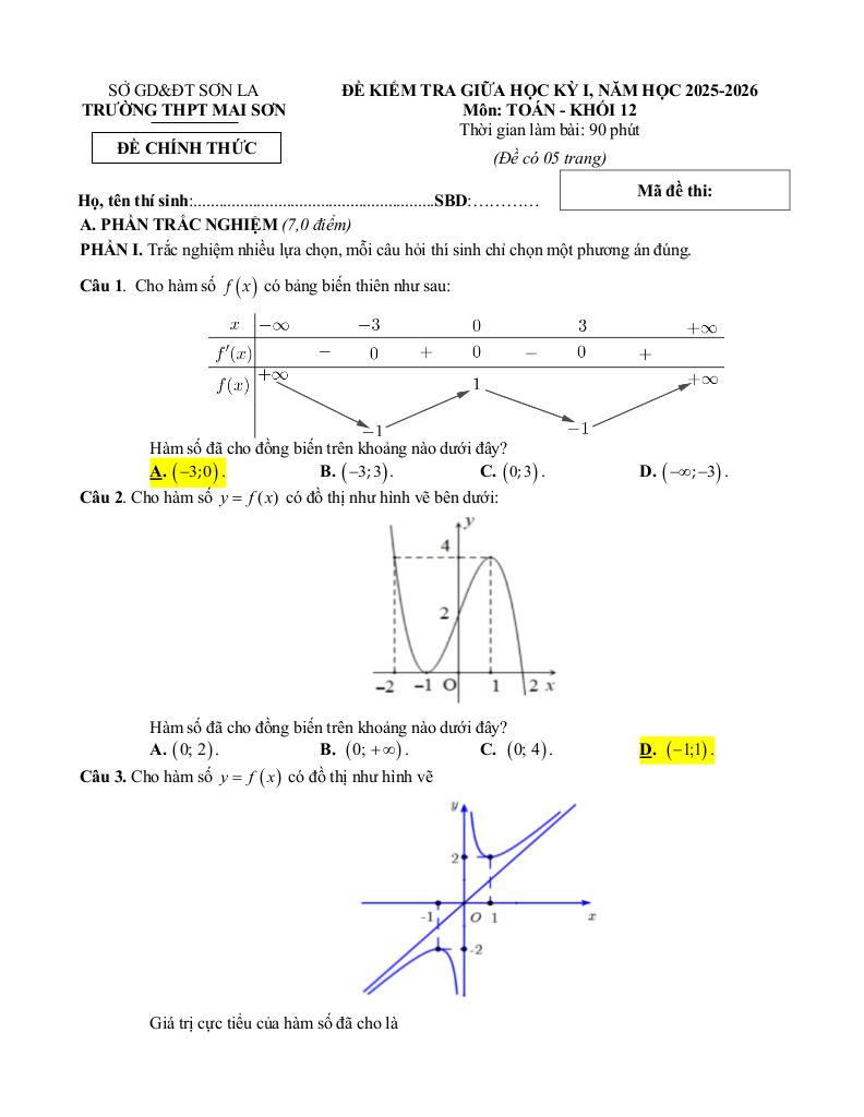 đề giữa học kỳ 1 toán 12 năm 2025 – 2026 trường thpt mai sơn – sơn la 5