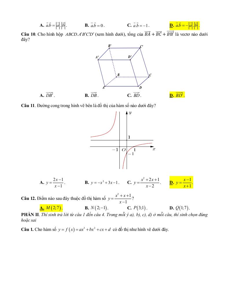 đề giữa học kỳ 1 toán 12 năm 2025 – 2026 trường thpt mai sơn – sơn la 7