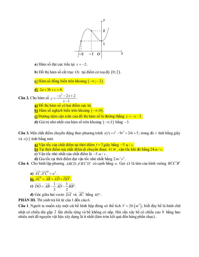 đề giữa học kỳ 1 toán 12 năm 2025 – 2026 trường thpt mai sơn – sơn la 8