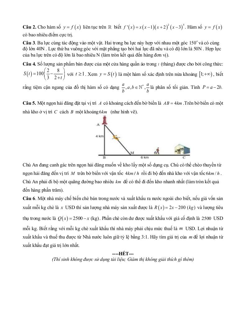 đề giữa học kỳ 1 toán 12 năm 2025 – 2026 trường thpt mai sơn – sơn la 9