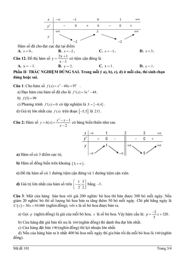 đề giữa học kỳ 1 toán 12 năm 2025 – 2026 trường thpt phan ngọc hiển – cà mau 2
