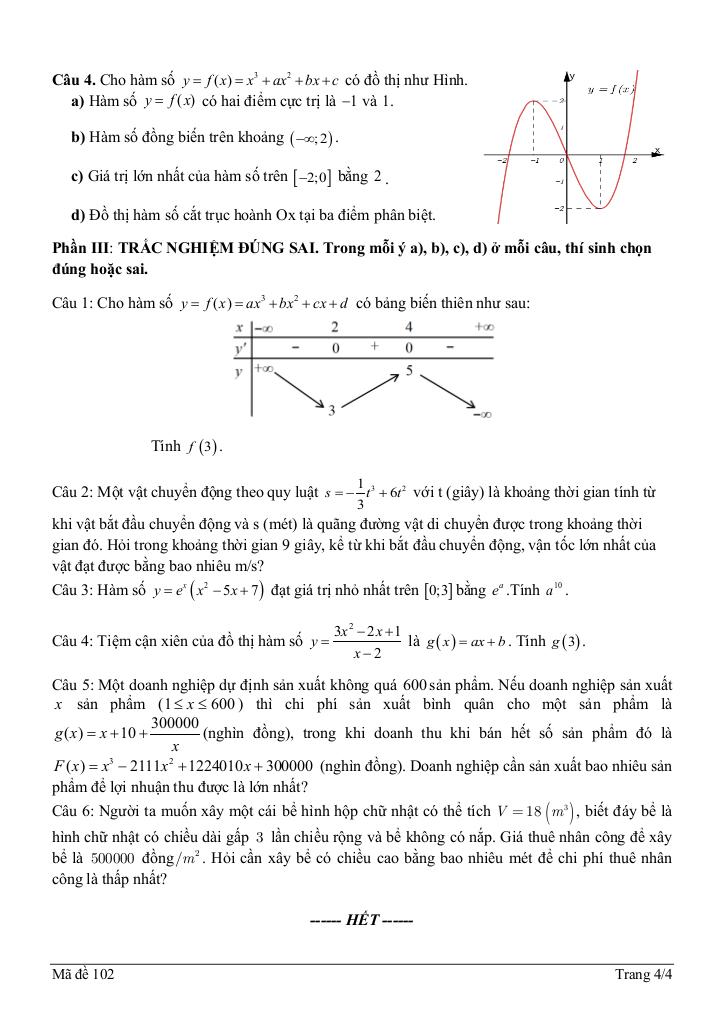 đề giữa học kỳ 1 toán 12 năm 2025 – 2026 trường thpt phan ngọc hiển – cà mau 7