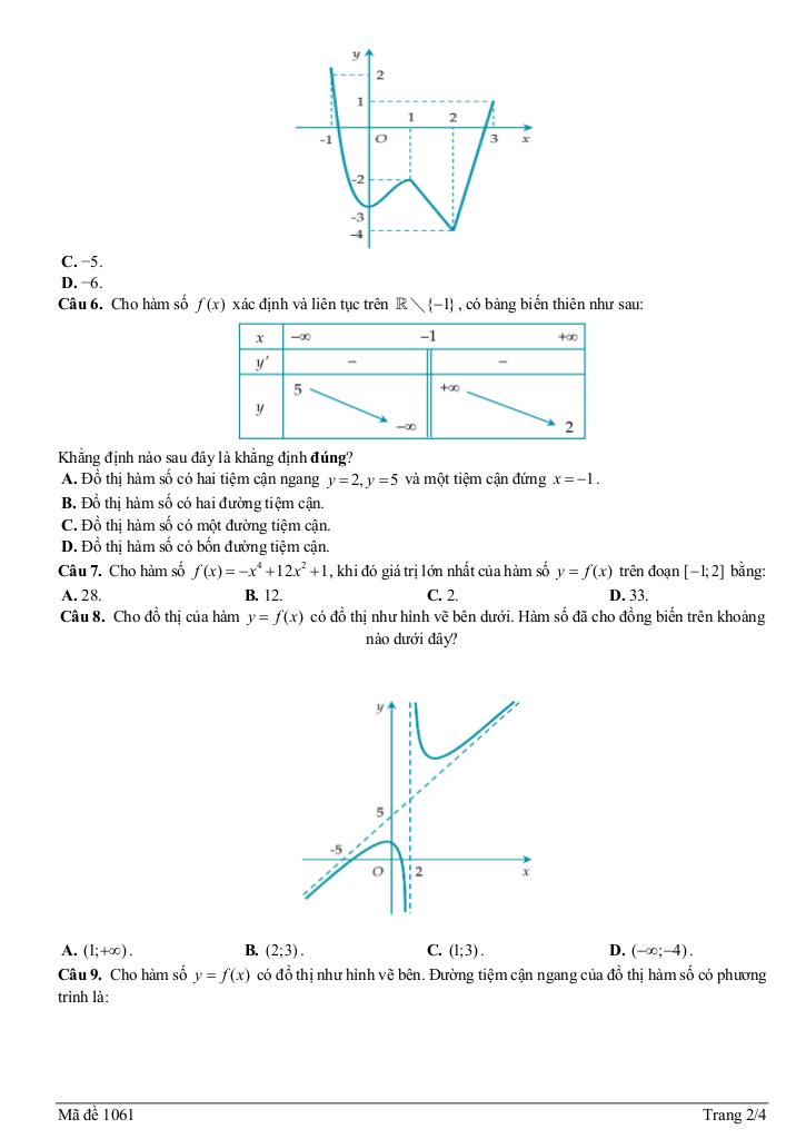 đề giữa học kỳ 1 toán 12 năm 2025 – 2026 trường thpt tân yên 1 – bắc ninh 1