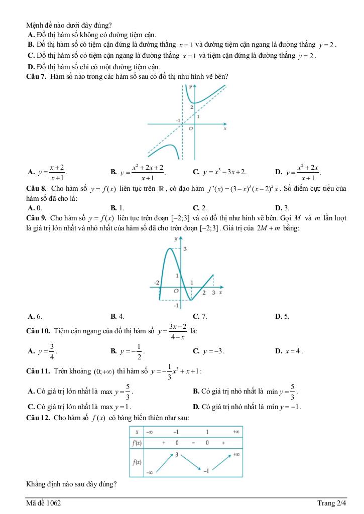 đề giữa học kỳ 1 toán 12 năm 2025 – 2026 trường thpt tân yên 1 – bắc ninh 5