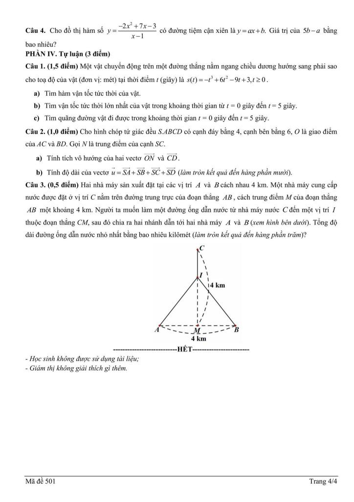 đề giữa học kỳ 1 toán 12 năm 2025 – 2026 trường thpt trương định – hà nội 3
