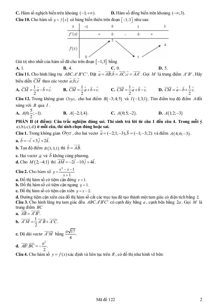 đề giữa học kỳ 1 toán 12 năm 2025 – 2026 trường thpt yên mô b – ninh bình 4