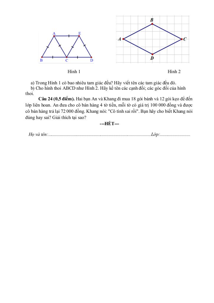 đề giữa học kỳ 1 toán 6 năm 2025 – 2026 trường th&thcs vạn an – bắc ninh 2
