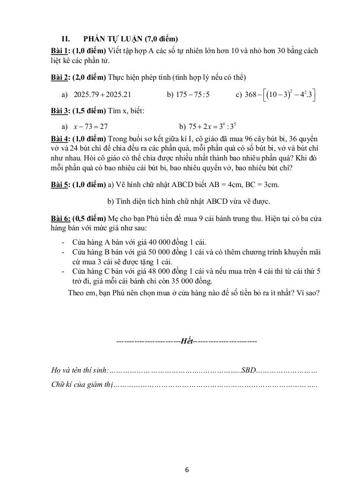 đề giữa học kỳ 1 toán 6 năm 2025 – 2026 trường thcs nguyễn gia thiều – tp hcm 5