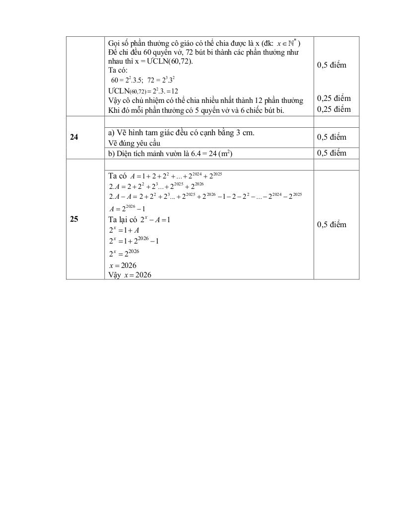 đề giữa học kỳ 1 toán 6 năm 2025 – 2026 trường thcs tiên lục 5 – bắc ninh 9