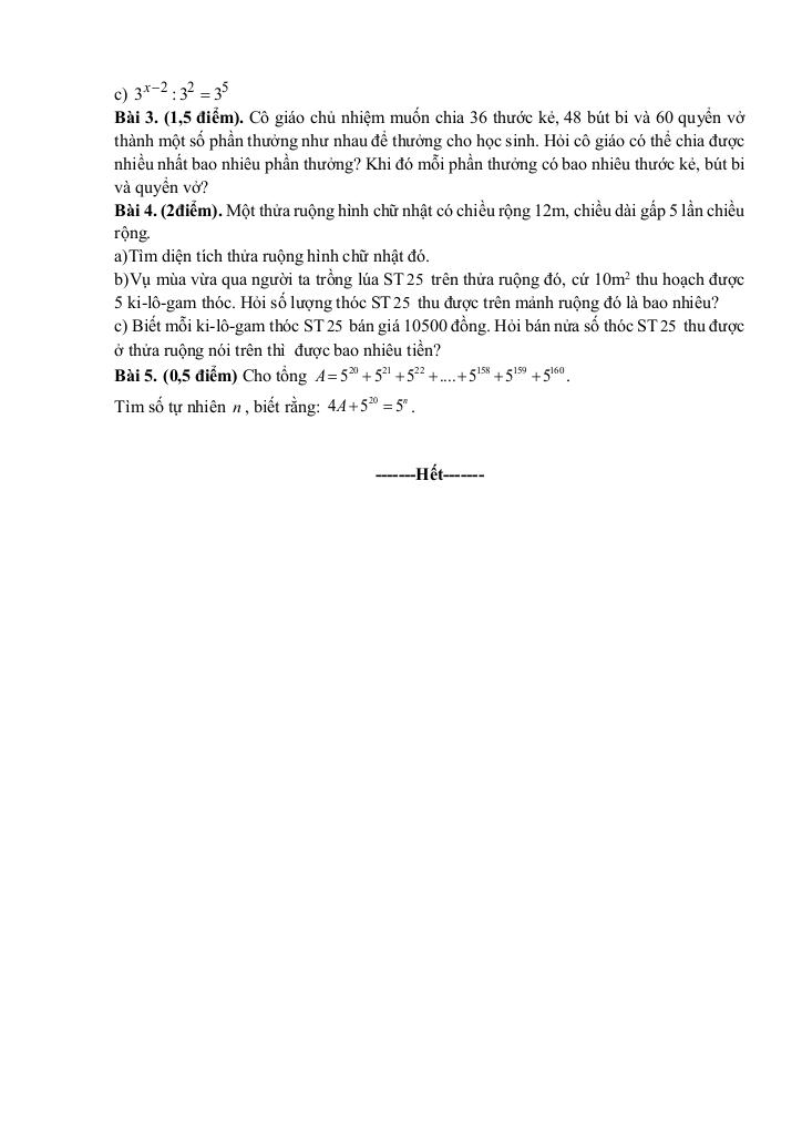 đề giữa học kỳ 1 toán 6 năm 2025 – 2026 trường thcs tống văn trân – ninh bình 1