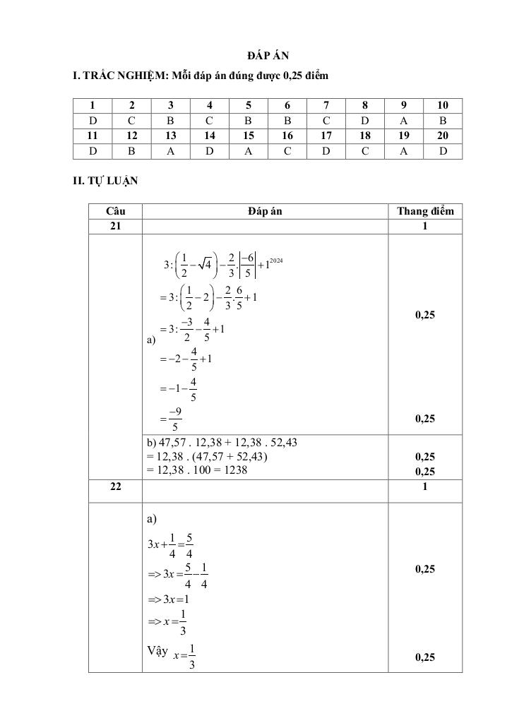 đề giữa học kỳ 1 toán 7 năm 2025 – 2026 trường th&thcs vạn an – bắc ninh 4