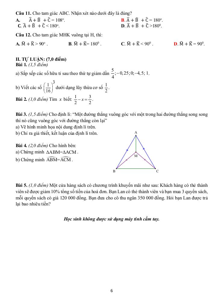 đề giữa học kỳ 1 toán 7 năm 2025 – 2026 trường thcs lý tự trọng – đà nẵng 5