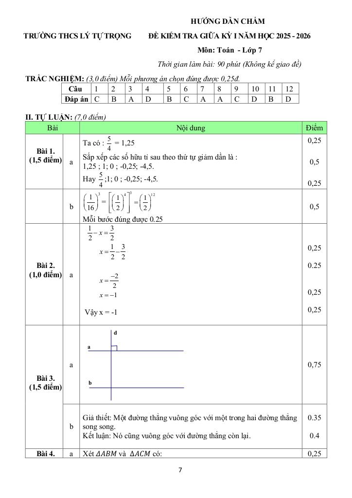 đề giữa học kỳ 1 toán 7 năm 2025 – 2026 trường thcs lý tự trọng – đà nẵng 6