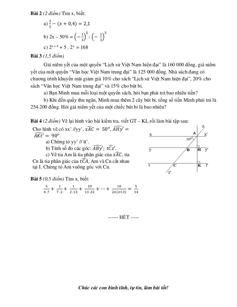 đề giữa học kỳ 1 toán 7 năm 2025 – 2026 trường thcs nguyễn trường tộ – hà nội 1