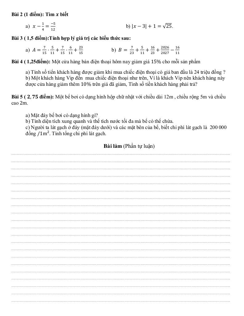 đề giữa học kỳ 1 toán 7 năm 2025 – 2026 trường thcs phước bửu – tp hcm 6