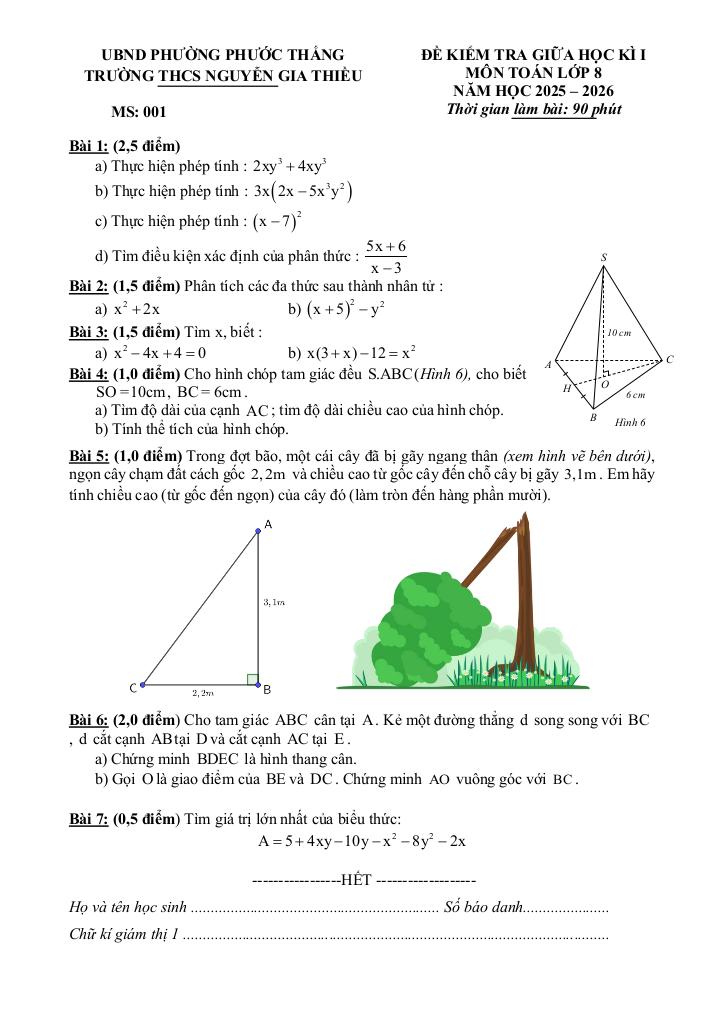 đề giữa học kỳ 1 toán 8 năm 2025 – 2026 trường thcs nguyễn gia thiều – tp hcm 0