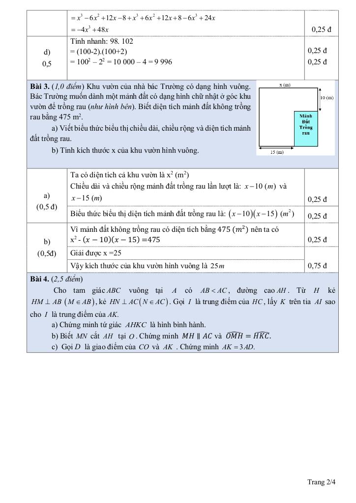đề giữa học kỳ 1 toán 8 năm 2025 – 2026 trường thcs tống văn trân – ninh bình 3