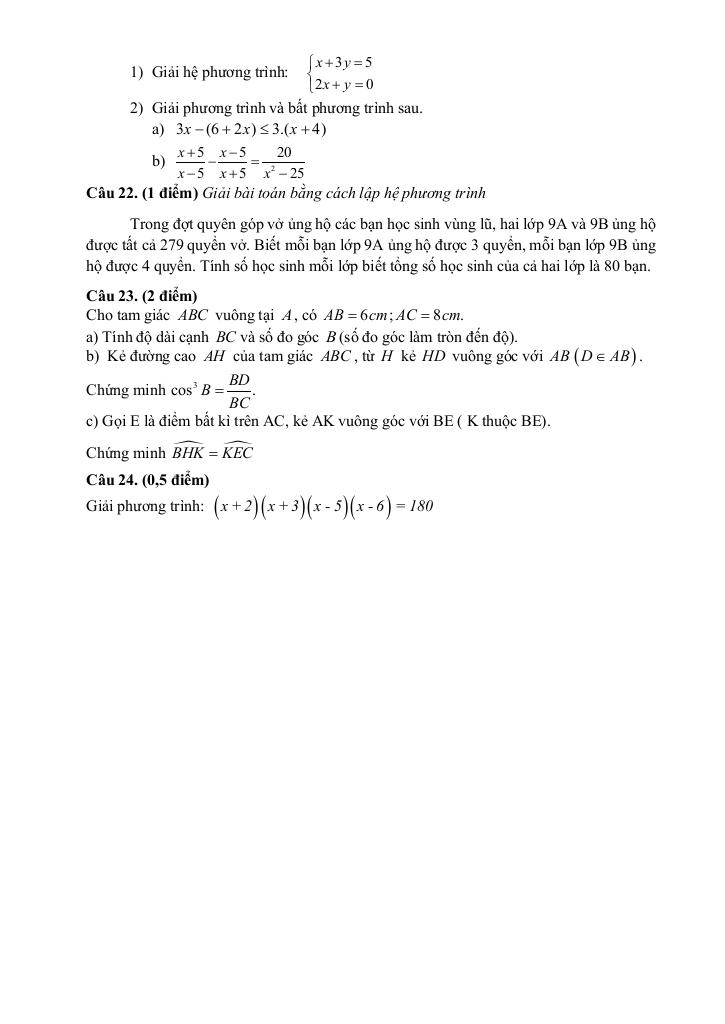 đề giữa học kỳ 1 toán 9 năm 2025 – 2026 trường th&thcs vạn an – bắc ninh 2