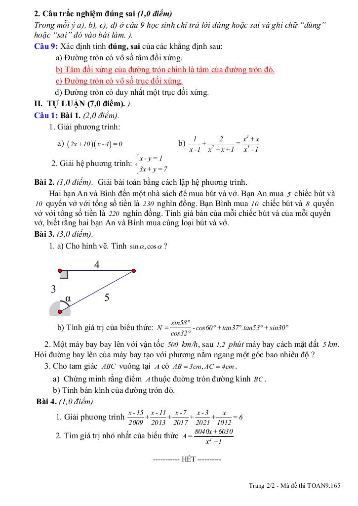 đề giữa học kỳ 1 toán 9 năm 2025 – 2026 trường thcs hải phúc – ninh bình 1