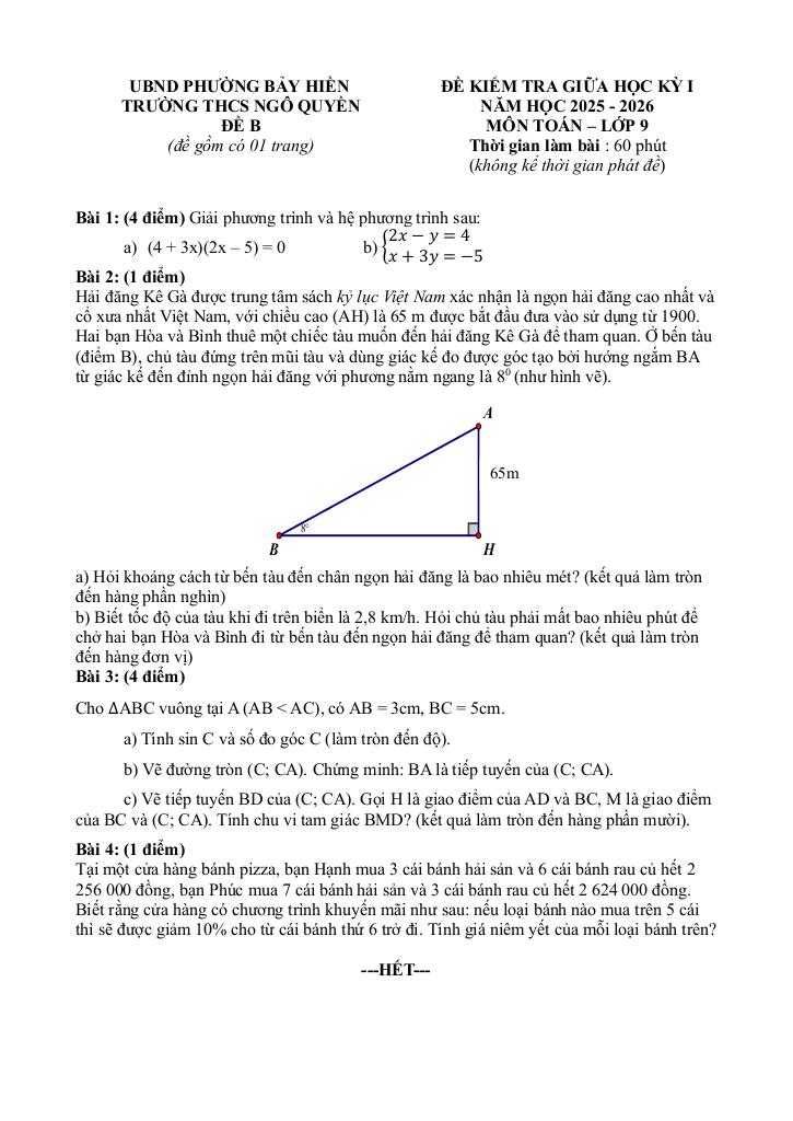 đề giữa học kỳ 1 toán 9 năm 2025 – 2026 trường thcs ngô quyền – tp hcm 3