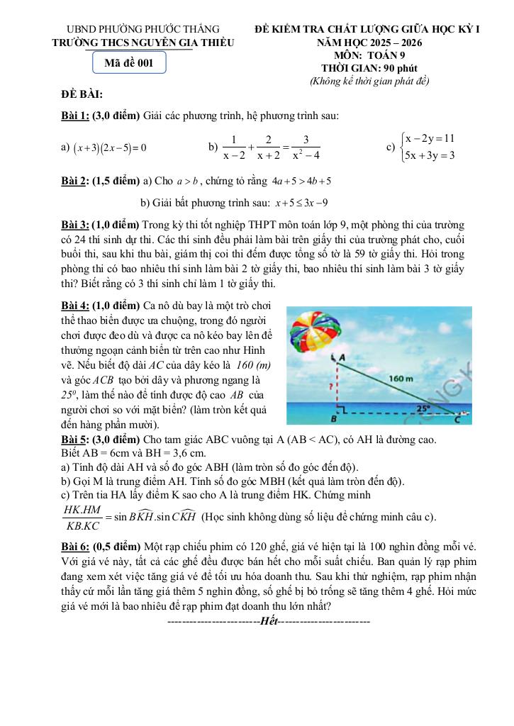 đề giữa học kỳ 1 toán 9 năm 2025 – 2026 trường thcs nguyễn gia thiều – tp hcm 2